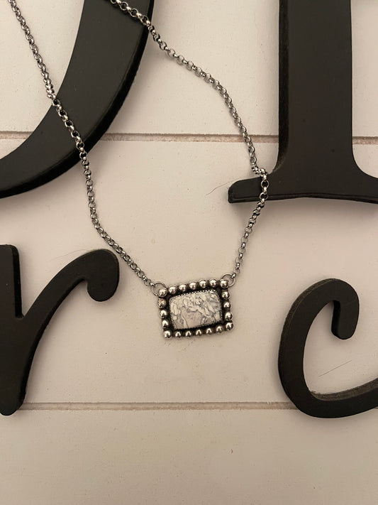 White Buffalo Bar Necklace
