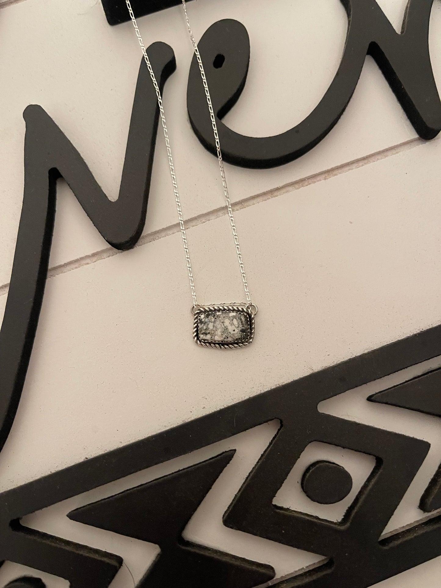 Mini White Buffalo Bar Necklace