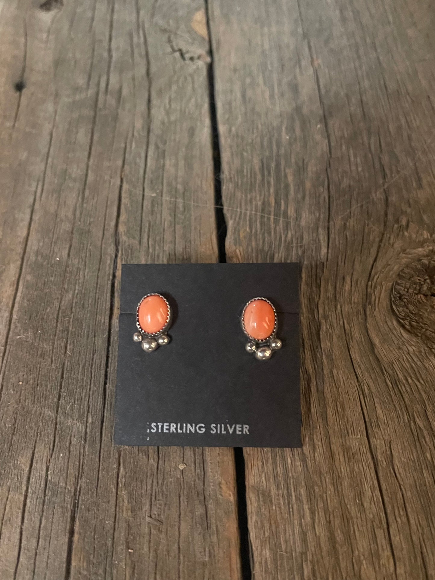 Pink Opal Stud Earrings