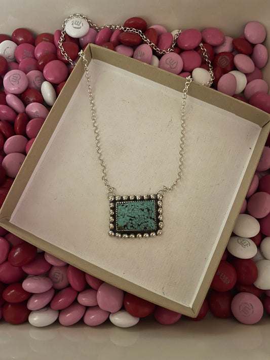 Statement Bar Turquoise Necklace